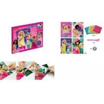 Kreativní sada Maped Creativ Folienkunst Barbie, 18 dílů, metalická fóliová výtvarná sada pro děti od 7 let 907074