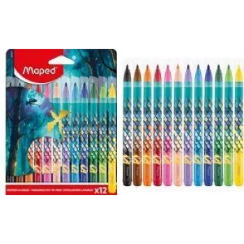 Fixy Maped DRAGON, 12 různých barev, 2,8 mm kulatý hrot, kartonové pouzdro 845434