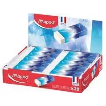 Plastová guma Maped ARCTIC, bílá, display box 20 ks, bez ftalátů & bez PVC 116125