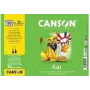 Blok kreslicího papíru Canson Kids A4, 90 g/m², bílý, jemně zrnitý, 50 listů, pro tužku a pastelku C629012000