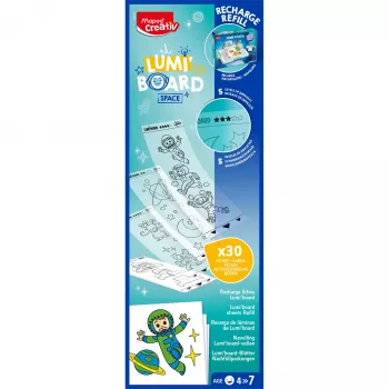 Maped Creativ LUMI BOARD Space Refill Pack - 35 Tracing & Themed Sheets for LED Light Tables 907097
