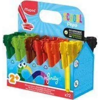 Sada trojúhelníkových barevných tužek Maped Color'Peps Infinity, 72 barev, plná tuhá, odolná proti zlomení, vydrží 8x déle než jumbo tužky 864602