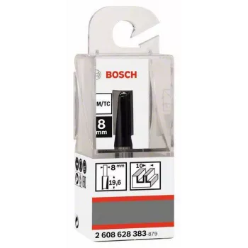 Bosch Groove Router Bit 8 mm Shank, 10 mm Diameter, 20 mm Cutting Length, 51 mm Total Length 2608628383