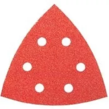 Sada brusného papíru Bosch Delta na suchý zip, děrovaný, zrnitost 60/120/240, roh 93 mm, 6 ks (2609256A54)