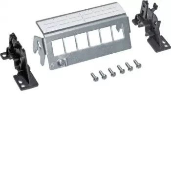 Patch panel Hager FZ06MK 6portový Cat.6a stíněný Keystone, šedý