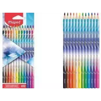 Trojhranné pastelky Maped ARCTIC, 12 barev, měkká tuhá tuha, kartonové pouzdro 831734