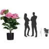 PAPERFLOW Artificial Hydrangea Plant, Pink, 550 mm, Polyester Flowers and Leaves, Polyethylene Stem, 1 Piece (PAHORT55)