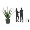 PAPERFLOW Artificial Aloe Vera Plant, 450 mm, Polyethylene Leaves, Plastic Stem, Green, 1 Piece (PAALOE45)