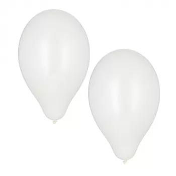 Bílé latexové balónky PAPSTAR, průměr 250 mm, balení 100 ks, vhodné pro helium 18956