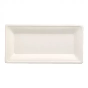 Talíř PAPSTAR pure z cukrové třtiny, obdélníkový, 130 x 260 mm, 50 ks, kompostovatelný, vhodný do mikrovlnné trouby 89746