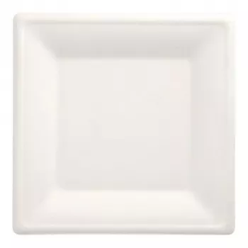 Čtvercové talíře PAPSTAR pure z cukrové třtiny 260 x 260 mm, balení 12 ks, kompostovatelné, vhodné do mikrovlnné trouby 89755