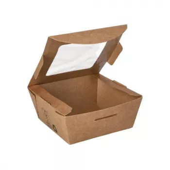 Jednorázová nádoba na potraviny Papstar 87250 z kartonu s PLA povlakem, hnědá, 750 ml, 50 ks