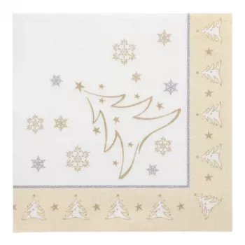 Ubrousky PAPSTAR X-Mas Elegance Gold s vánočním motivem, tissue, 4vrstvé, sklad 1/4, 400 x 400 mm, 1 ks (87104)