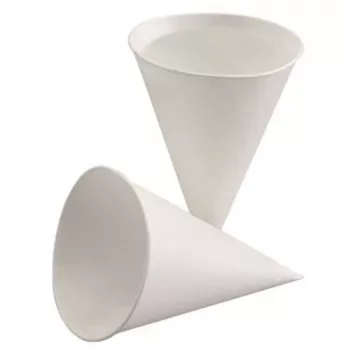 Kornoutový kelímek PAPSTAR z cukrové třtiny 150 ml, bílý, průměr 85 mm, výška 115 mm (88619)