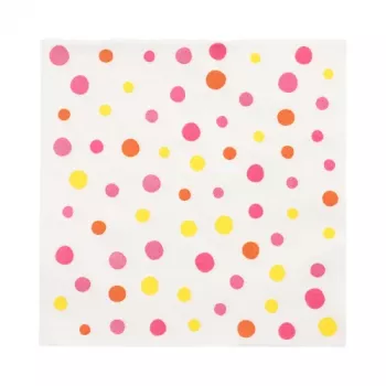Papírové ubrousky PAPSTAR Colorful Dots, 330 x 330 mm, růžové, 3vrstvé, sklad 1/4, 20 ubrousků 88346