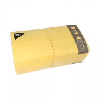 Bistro ubrousky PAPSTAR, 330 x 330 mm, 3vrstvé, žluté, sklad 1/8, tissue, smršťovací fólie, 50 ks 84580