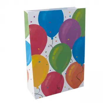Pártyové papírové tašky PAPSTAR Ballon, 190 x 280 x 70 mm, blokové dno, boční sklad 70 mm, 1 ks (88377)