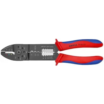 Lisovací kleště KNIPEX 97 49 25 pro izolované kabelové koncovky a konektory, trapézové lisování, 0,5–6,0 mm² (20–10 AWG), černé s vícekomponentními rukojetmi
