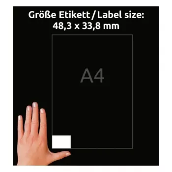 Univerzální štítky AVERY 48,3 x 33,8 mm bílé s technologií UltraGrip (balení 480 ks) 4789