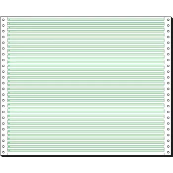 Průběžný papír SIGEL 12370, jednotlivé perforace, zelené linky, 305 x 375 mm, 60 g/m², 2000 listů