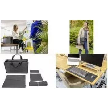 Sada na sdílený stůl SIGEL BAB11 Desk Sharing Bag Classic L, tmavě šedá, sada 5 dílů