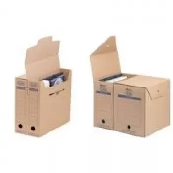 Archivační box ELBA tric System maxi, přírodní hnědá vlnitá lepenka, hřbet 100 mm, A4, s uzavírací klopou a otvorem na prst (83527)