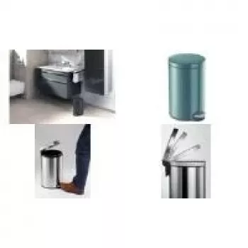 DURABLE kovový šlapací odpadkový koš 12 l kulatý stříbrný 341158