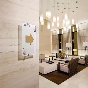 DURABLE CRYSTAL SIGN sada dveřních cedulí A4 na výšku, průhledný akryl, šroubová montáž 482519