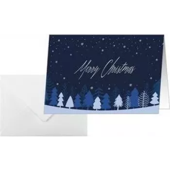 SIGEL DS635 vánoční přání Snowflake Serenity A6 na šířku (A5) pro inkoust/tiskárnu/kopírku, bílý karton 250 g/m², 1 ks