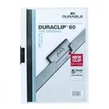 DURABLE DURACLIP 60 A4 zakládací desky s klipem průhledné (balení 25 ks) 223802