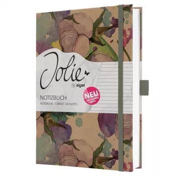Zápisník SIGEL Jolie Pure Cottonflowers A5 linkovaný, pevná vazba, 176 stran, bílý 100 g/m² JN855