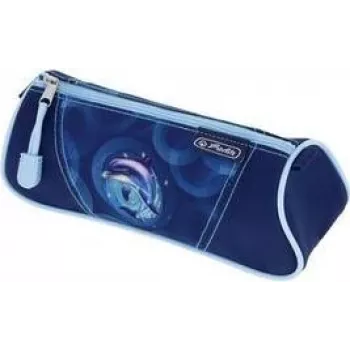 Trojúhelníkový penál HERLITZ Dolphin Ride, polyester, zip, 1 přihrádka, 400205918