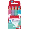 Trojhranné pastelové pastelky Faber-Castell Grippy, balení 4 ks, jumbo měkká tuhá pro malé dětské ruce 110702