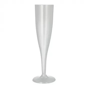 Vratná sklenice na šampaňské PAPSTAR PP, 0,1 l, průsvitná, 10 ks, průměr 48 mm, výška 201 mm (89729)