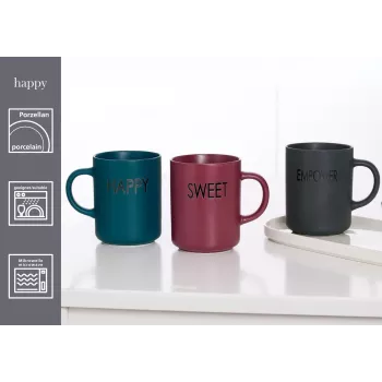 Kávové šálky Ritzenhoff & Breker EMPOWER, šedý porcelán, 390 ml, sada 4 ks, 425758
