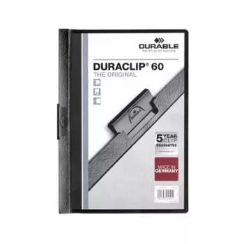 Zakládací desky DURACLIP 60 A4 DURABLE, černé, 25 ks, 220901