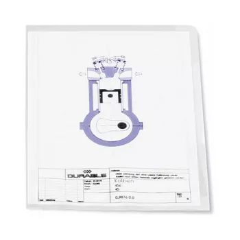 Zakládací fólie DURABLE BUSINESS A4, tvrdá fólie, 0,15 mm, transparentní, balení 50 ks 233919