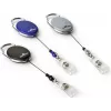 DURABLE Jojo STYLE Retractable Badge Reel with Snap Button Loop, 80 cm Nylon Cord, Black, 10-Pack 832410