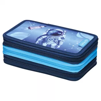 Pouzdro na psací potřeby Herlitz TriCase Cosmic Explorer, 31dílné, polyester, 3 přihrádky, 3 zipy 400197093