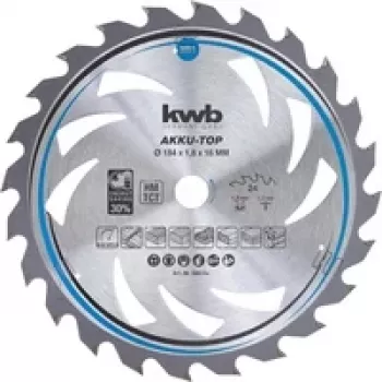 Kotoučový pilový list z tvrdokovu kwb 586154, 184 x 16 x 1,2 mm, 24 zubů