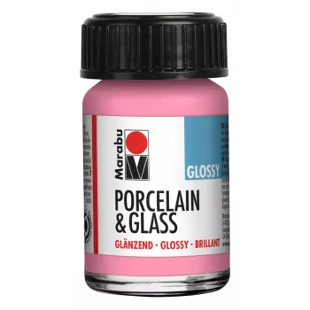 Marabu Porcelain & Glass Paint, Glossy Pink, 15 ml, No Baking Required 11150039133