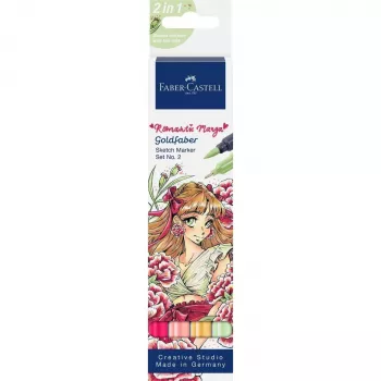 Sada skicovacích fixů Faber-Castell Goldfaber Romantic Manga 164722 (2 oboustranné fixy na alkoholové bázi)