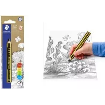 Grafitová tužka Staedtler Noris Junior - 2B, černo-žlutě pruhovaná, kulaté tělo, 1 ks 141-2B BK