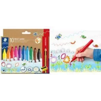 Fixy STAEDTLER Noris jumbo, 3,0 mm, trojhranné, omyvatelné, výhodné balení 10 328-B C10P