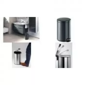 Odpadkový koš s pedálem DURABLE 341258 kovový 20 l kulatý stříbrný