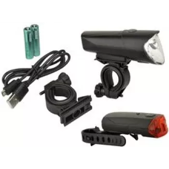 Sada LED osvětlení na kolo FISCHER 40/20/10 lux, schváleno StVZO, černá (85346)
