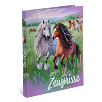 Kroužkové desky na vysvědčení HERMA Zeugnisringbuch Pferdewelt, DIN A4, z pevného kartonu, pevné desky, celopotištěné, 1 ks (20159)