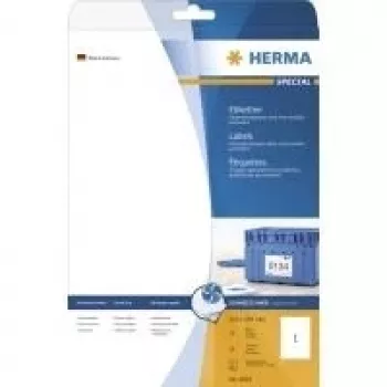 Permanentní samolepicí matně potažené etikety na hřbety pořadačů HERMA Special 4824, bílé, A4, 25 listů, 100 etiket