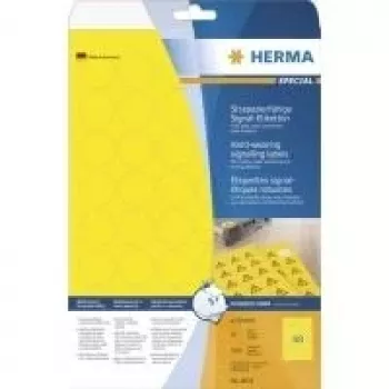 Samolepicí povětrnostně odolné matné fóliové etikety HERMA Special 8034 pro venkovní použití, žluté, 30 x 30 mm, 1200 etiket (25 listů x 48)