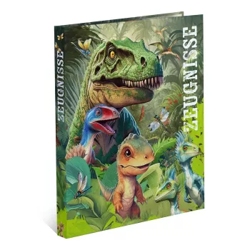 Kroužkové desky HERMA Dino World A4, pevný karton, 2kroužková mechanika, hřbet 30 mm, celopotištěné, na vysvědčení a školní potřeby 20160